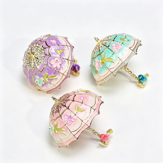 Umbrella‑Shaped Enamel Jewelry Storage Box