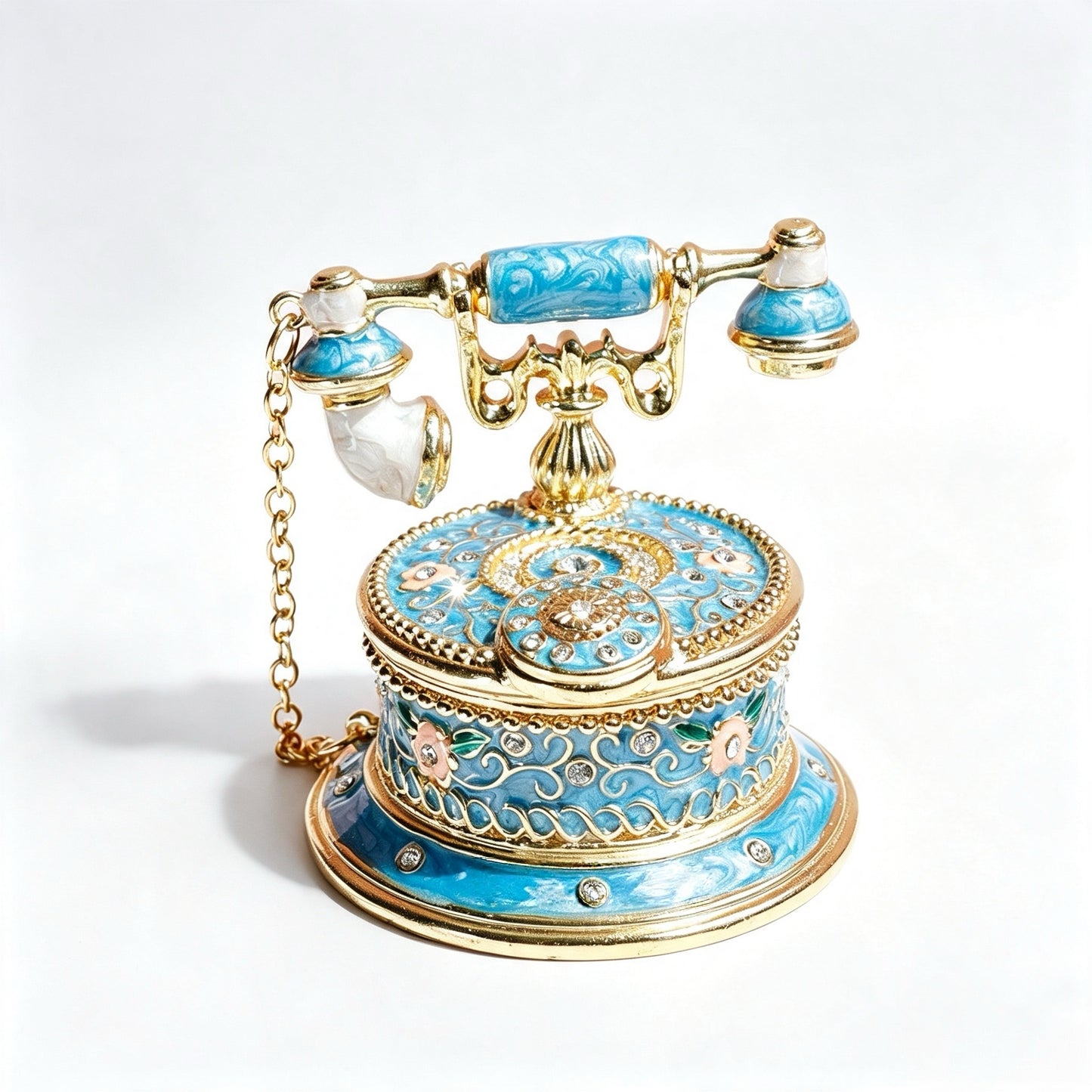 Enamel Telephone Jewelry Box Decorative Ornament