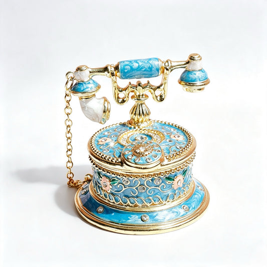 Enamel Telephone Jewelry Box Decorative Ornament