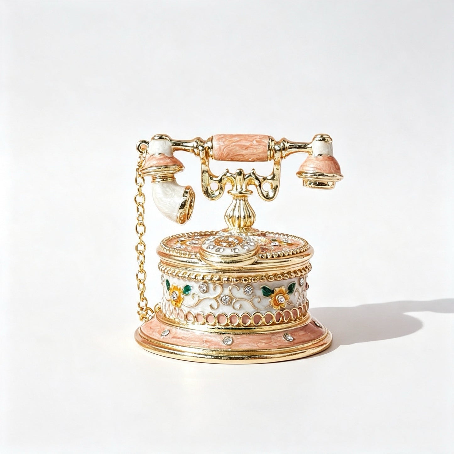 Enamel Telephone Jewelry Box Decorative Ornament