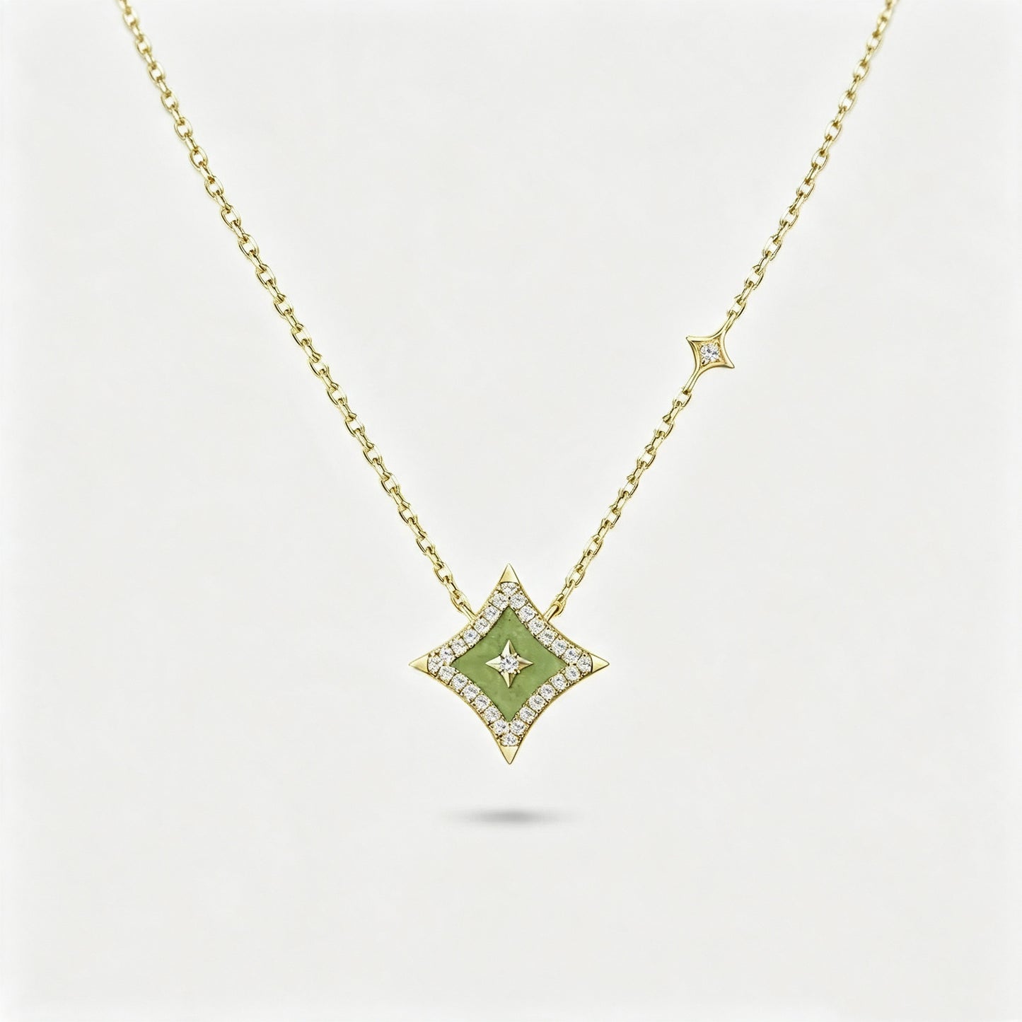 Rhombus Shell Four Pointed Star Zircon Necklace Bracelet Earrings