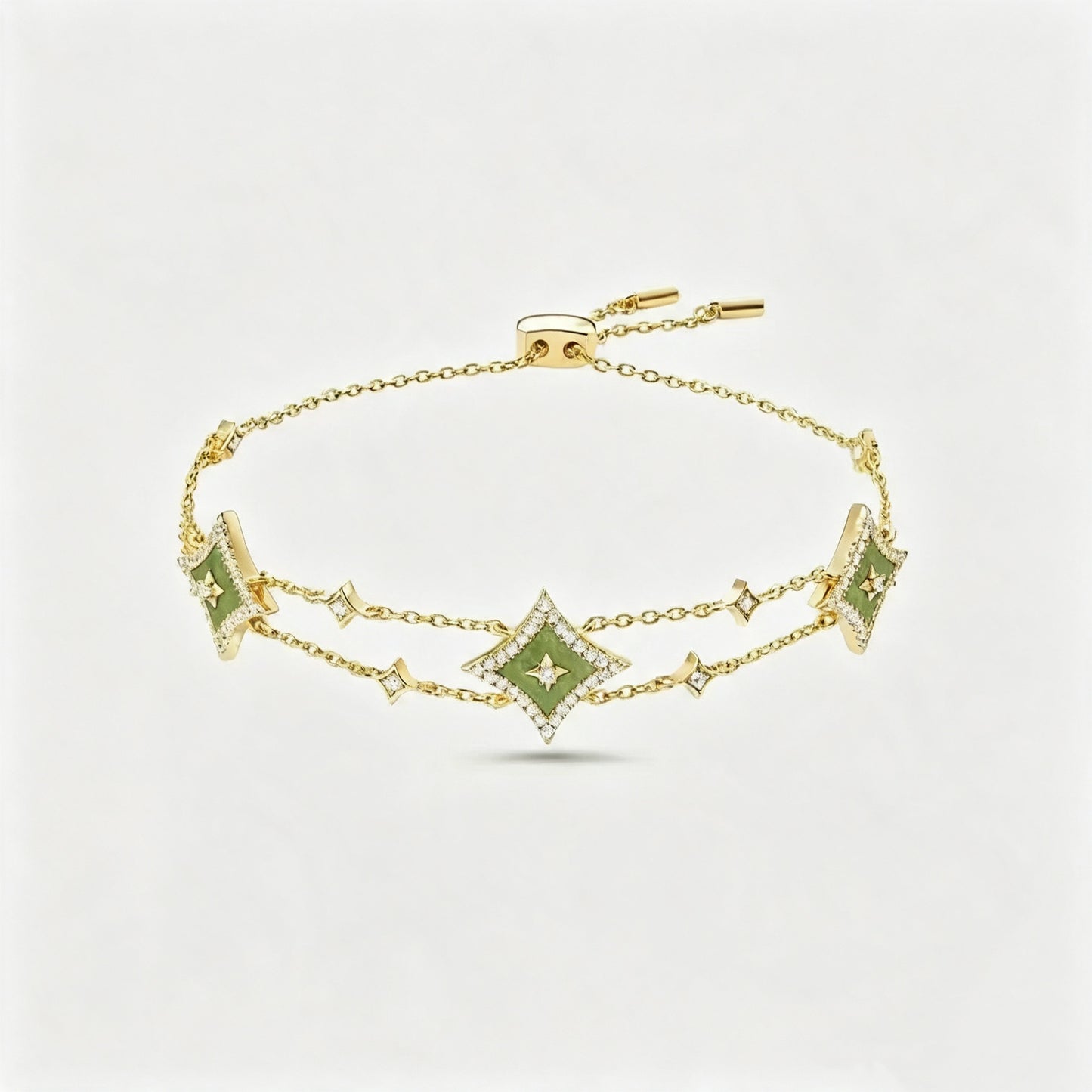 Rhombus Shell Four Pointed Star Zircon Necklace Bracelet Earrings
