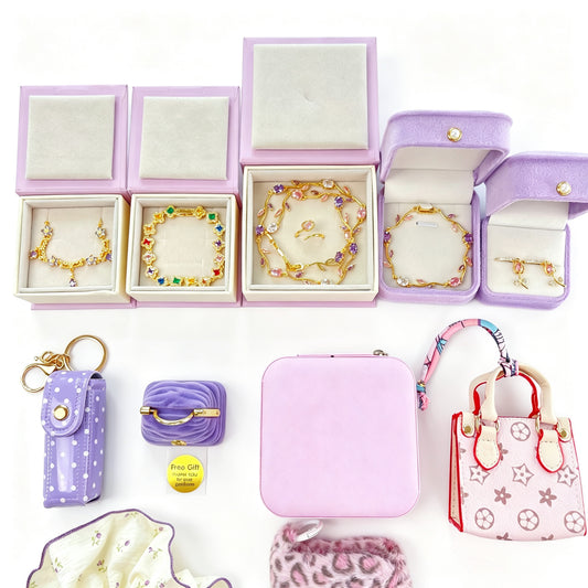 Pink Purple Tulip Jewelry Curated Set