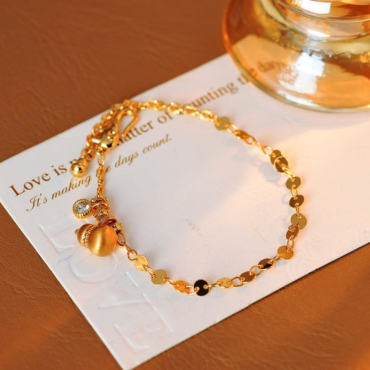 Golden gourd bracelet necklace set