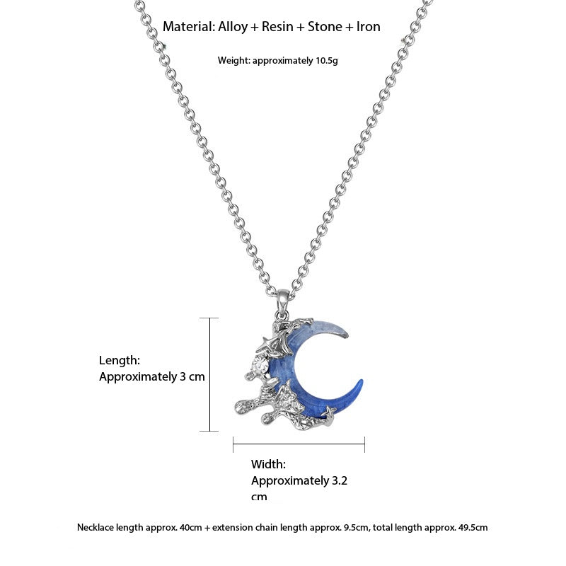 Blue moon necklace earrings