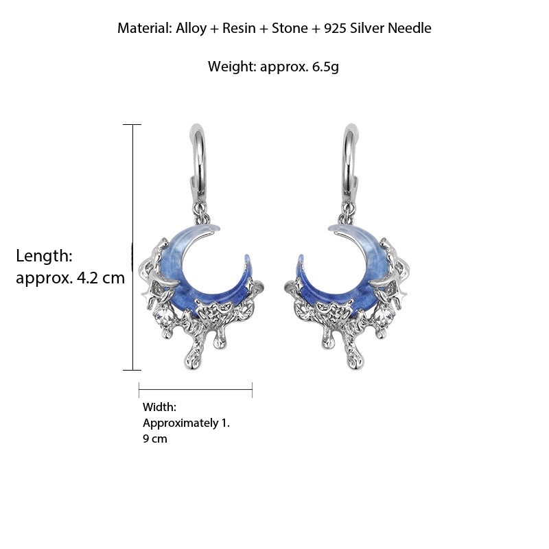 Blue moon necklace earrings