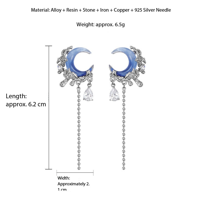 Blue moon necklace earrings