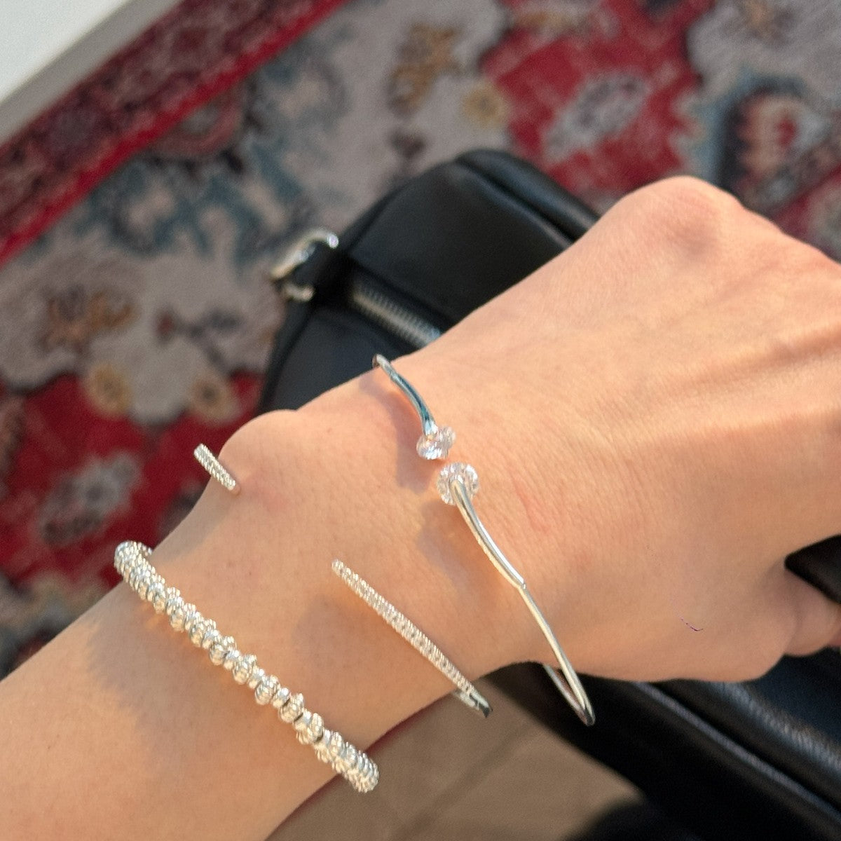 Overlapping and wearing micro-inlaid fine-row agate bracelet