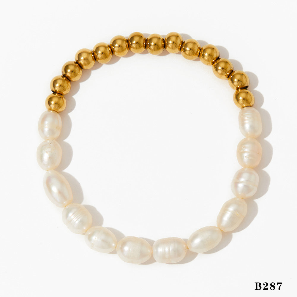 Natural Freshwater Pearl Love Zircon Bracelet suit