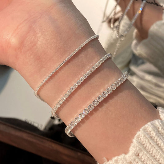 S925 sterling silver full diamond bracelet