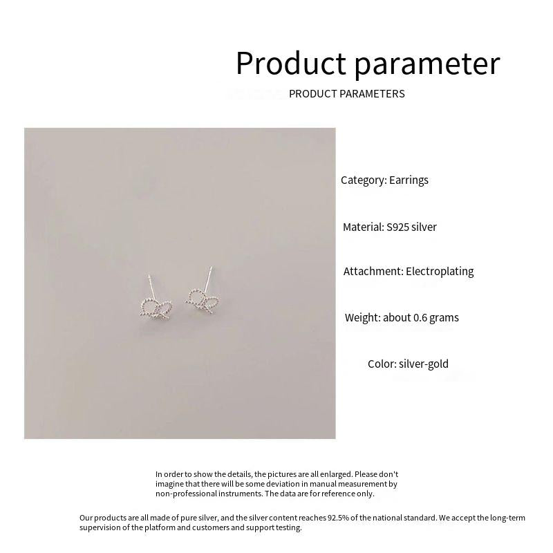 925 sterling silver cute small hollow cross love earrings