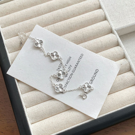 S925 Sterling Silver Laser Four-leaf Clover Bracelet