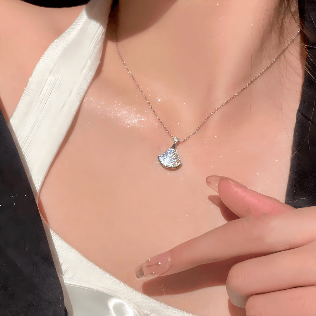 S925スターリングシルバーダイヤモンド入りスカートネックレス