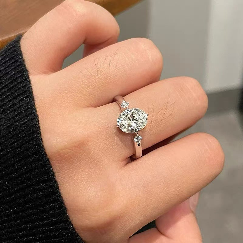 S925 Sterling Silver 2 karat Mosan Diamond Ring