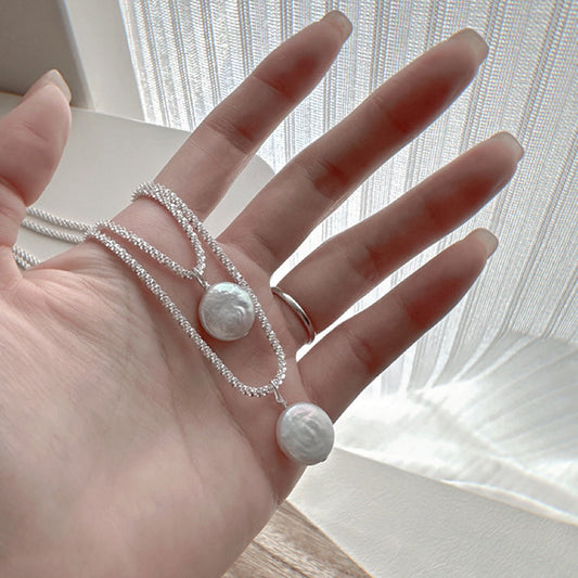 S925 Sterling Silver Baroque Freshwater Pearl Necklace