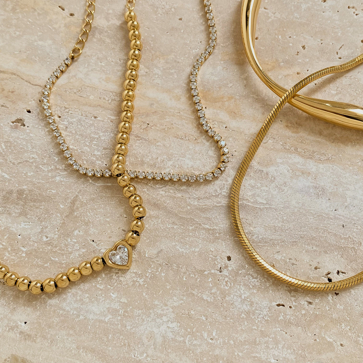 Octagonal Snake Bone Chain bracelet suit