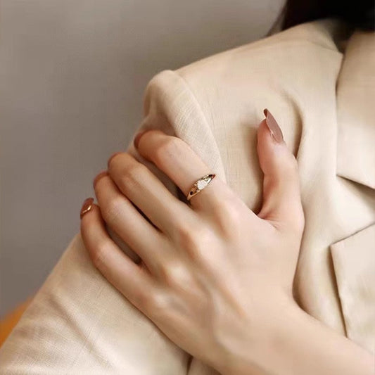 S925 pure silver heart ring