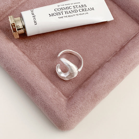 S999 Foot Silver Moon Ring