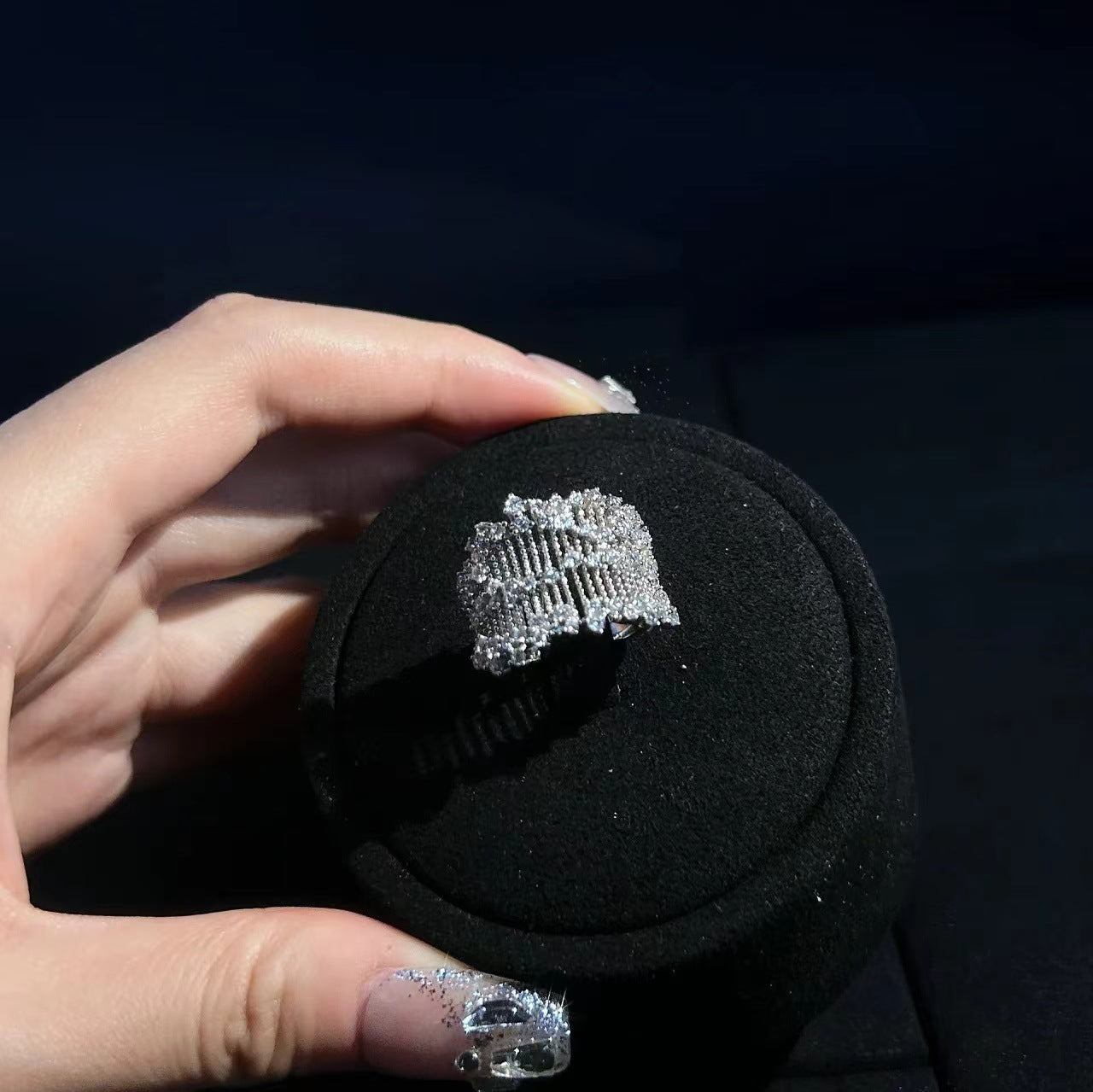 S925 Sterling Silver Plated Vegas Blue Paraiba Brilliant Star Web Diamond Ring Collection