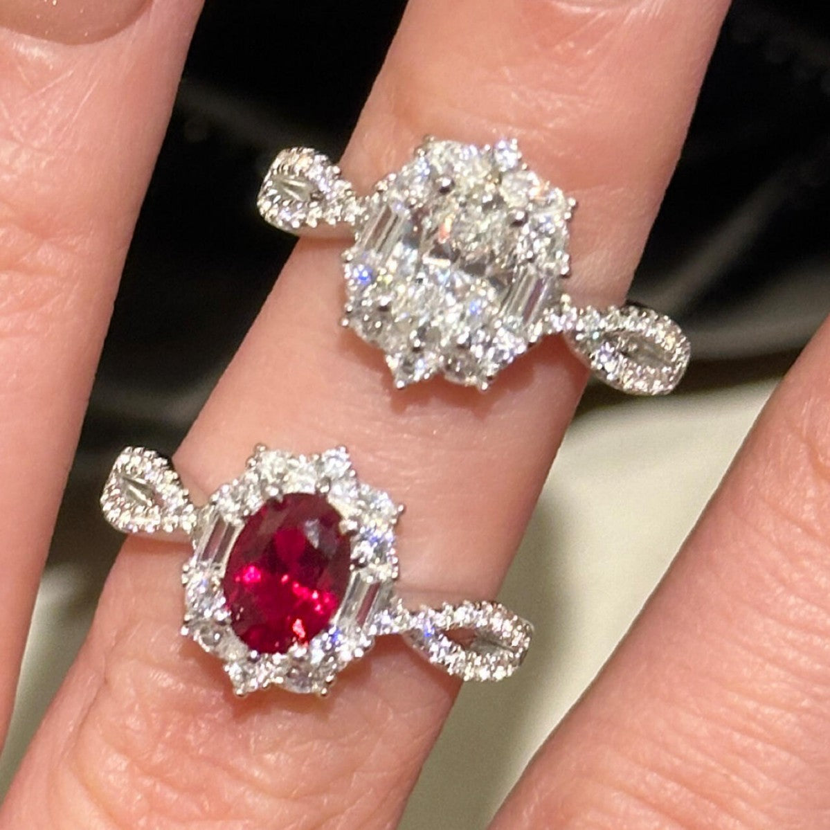 全身S925スターリングシルバーのファッション花火と鳩の卵のオーバルリング