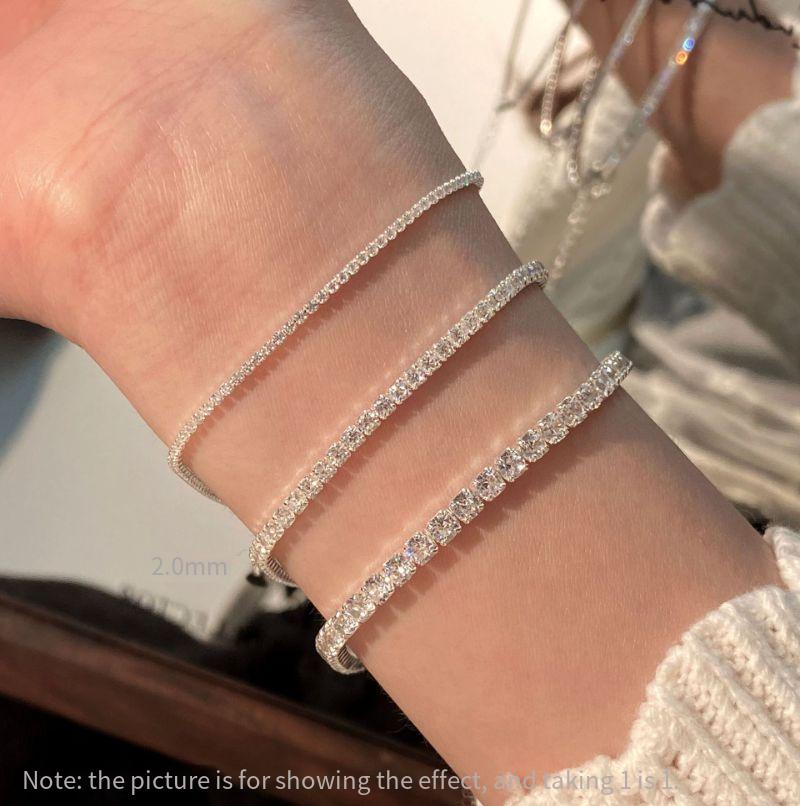 S925 sterling silver full diamond bracelet