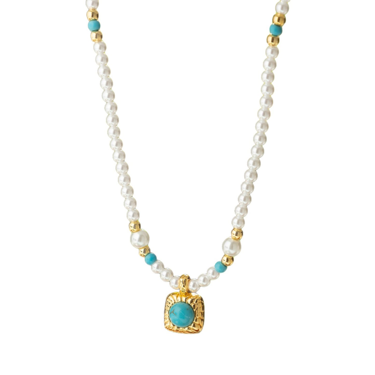 turquoise stone Pearl Necklace