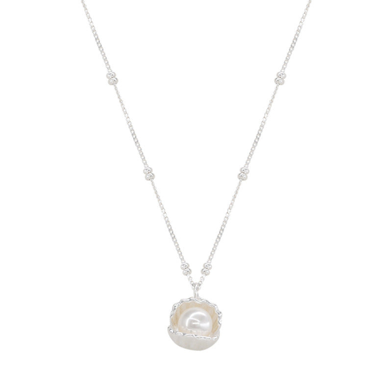 S925 Sterling Silver Shell Pearl Necklace\