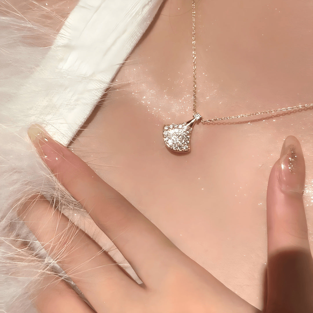 S925スターリングシルバーダイヤモンド入りスカートネックレス