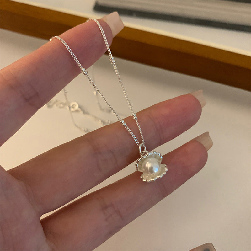 S925 Sterling Silver Shell Pearl Necklace\