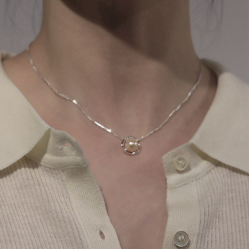 925スターリングシルバーパールネックレス