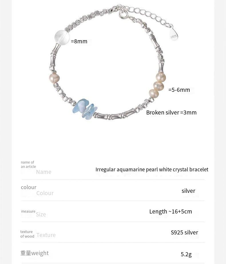 s925 sterling silver aquamarine necklace bracelet
