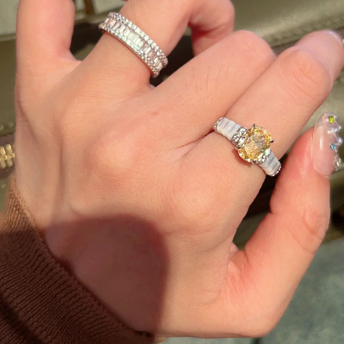 Natural White Fritillaria Ring