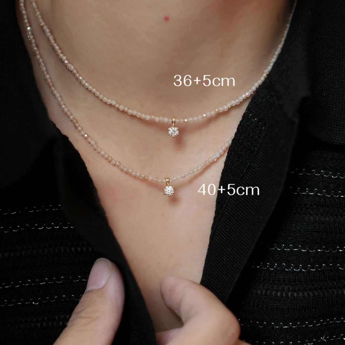 シャンパンクリスタルジルコンモアッサナイトスターリングシルバーネックレス