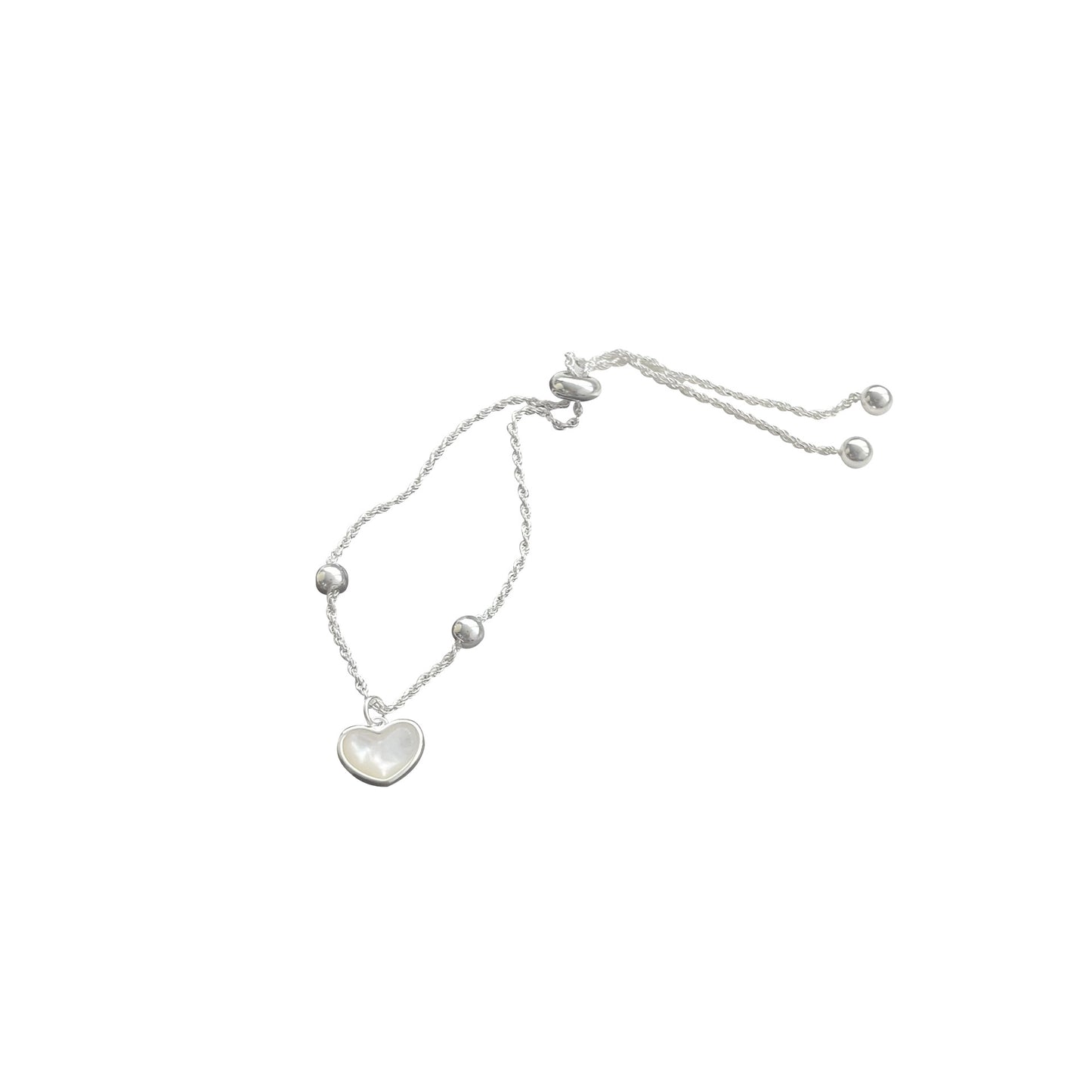 S925 Sterling Silver Love Fritillaria Twist Pull Bracelet