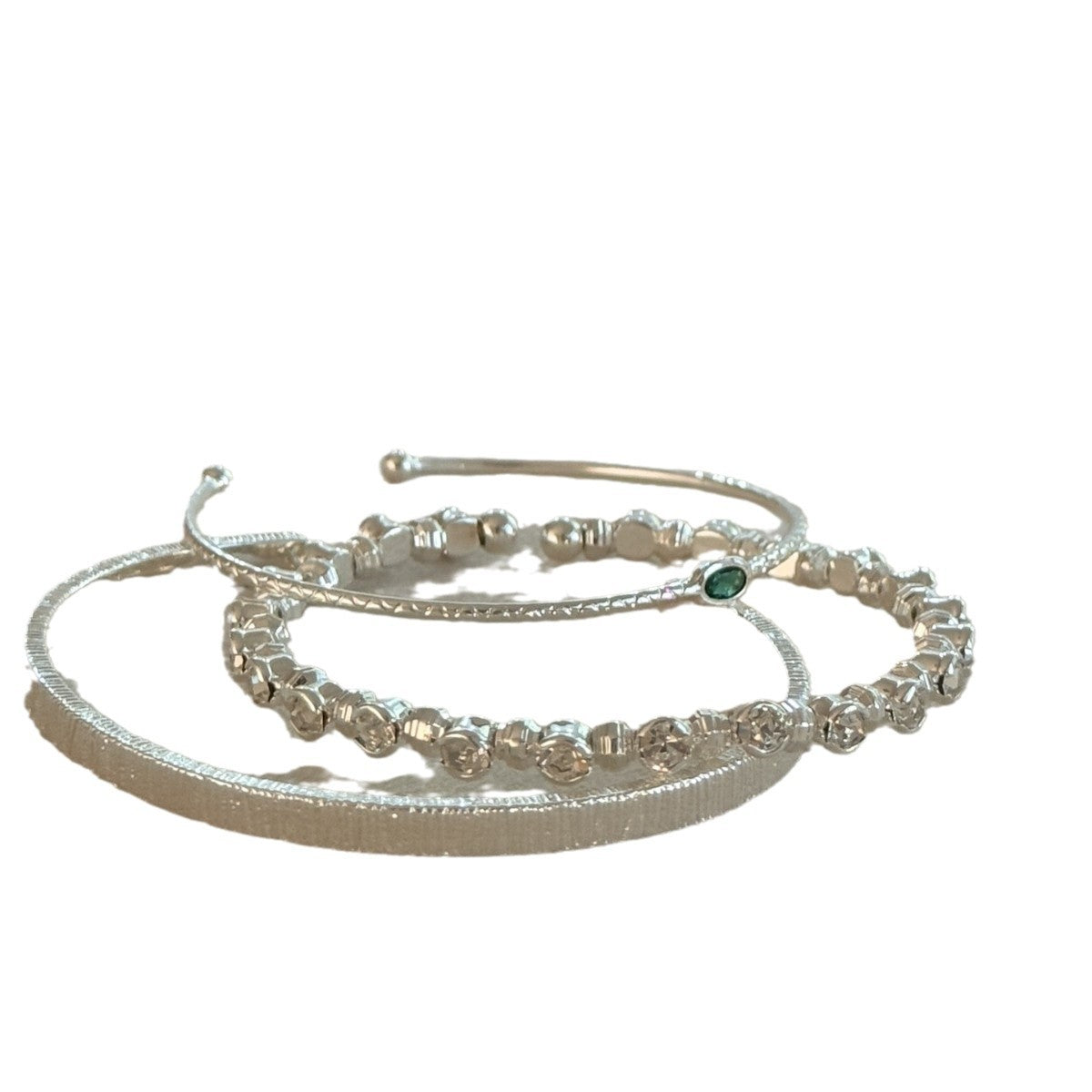 silver Fine Bracelet dark blue Stone Wide-brimmed Vertical Half Bracelet