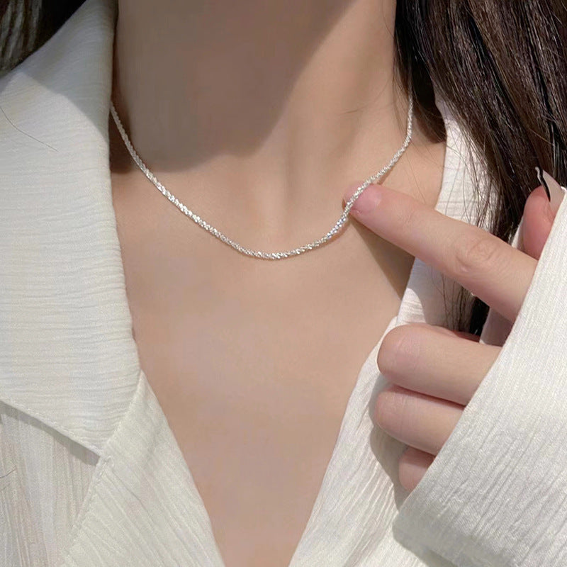 S925 Sterling Silver Sparkling Necklace