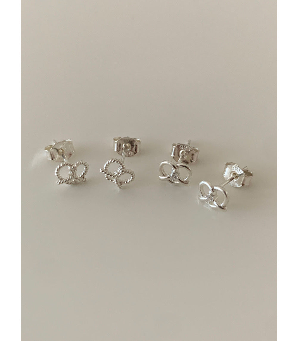 925 sterling silver cute small hollow cross love earrings