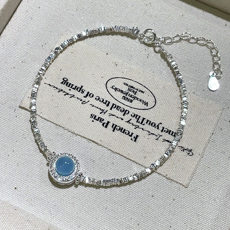 s925 sterling silver aquamarine necklace bracelet