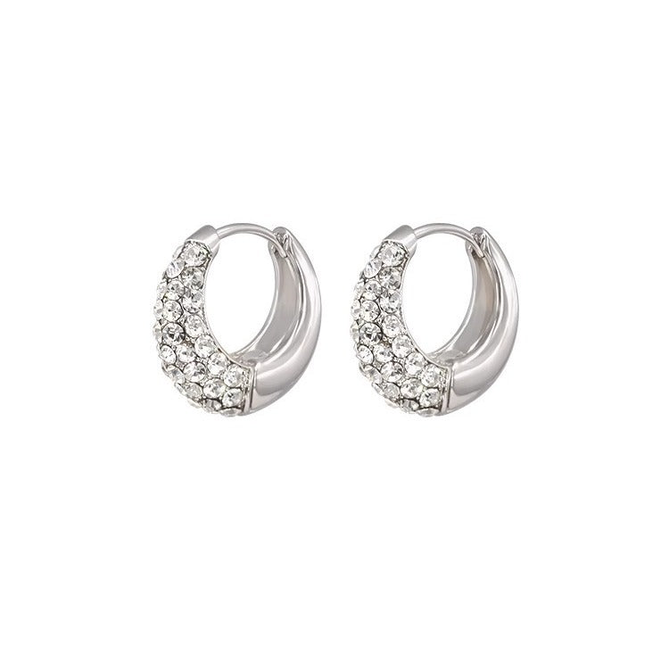 Zircon Full Diamond Circle Earrings