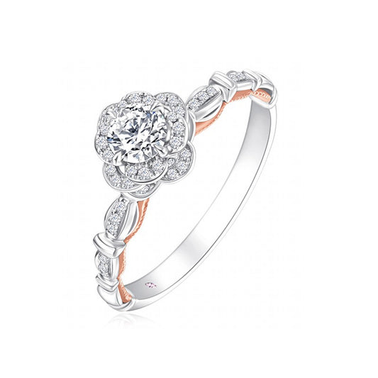 Mozambique Diamond Escaping Princess s925 Pure Silver 30 Cent Diamond Ring