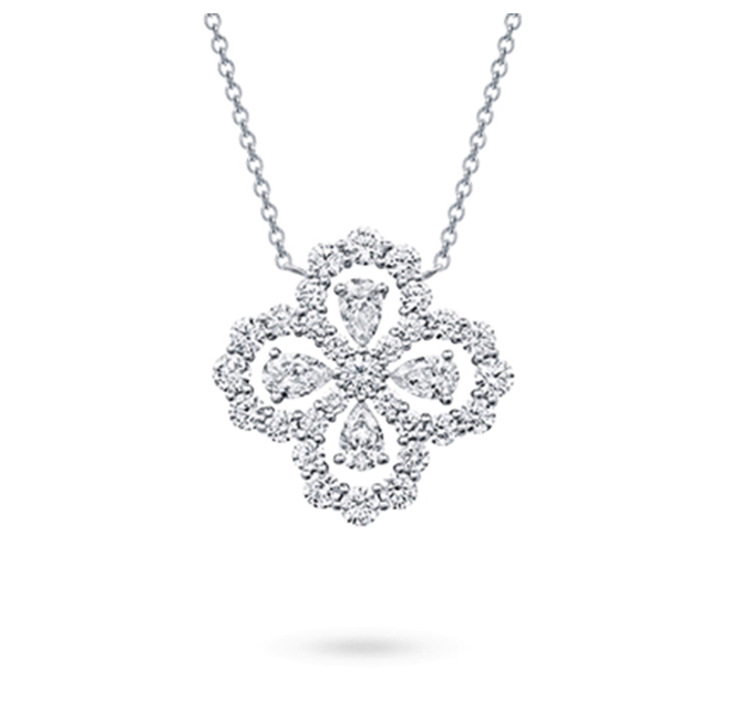 925 sterling silver four-leaf clover necklace